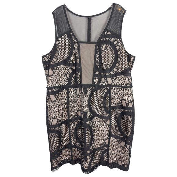 Metaphor Plus Size 24W Dress Black Sheath Silhouette Illusion Knee Length 210 - Picture 1 of 9